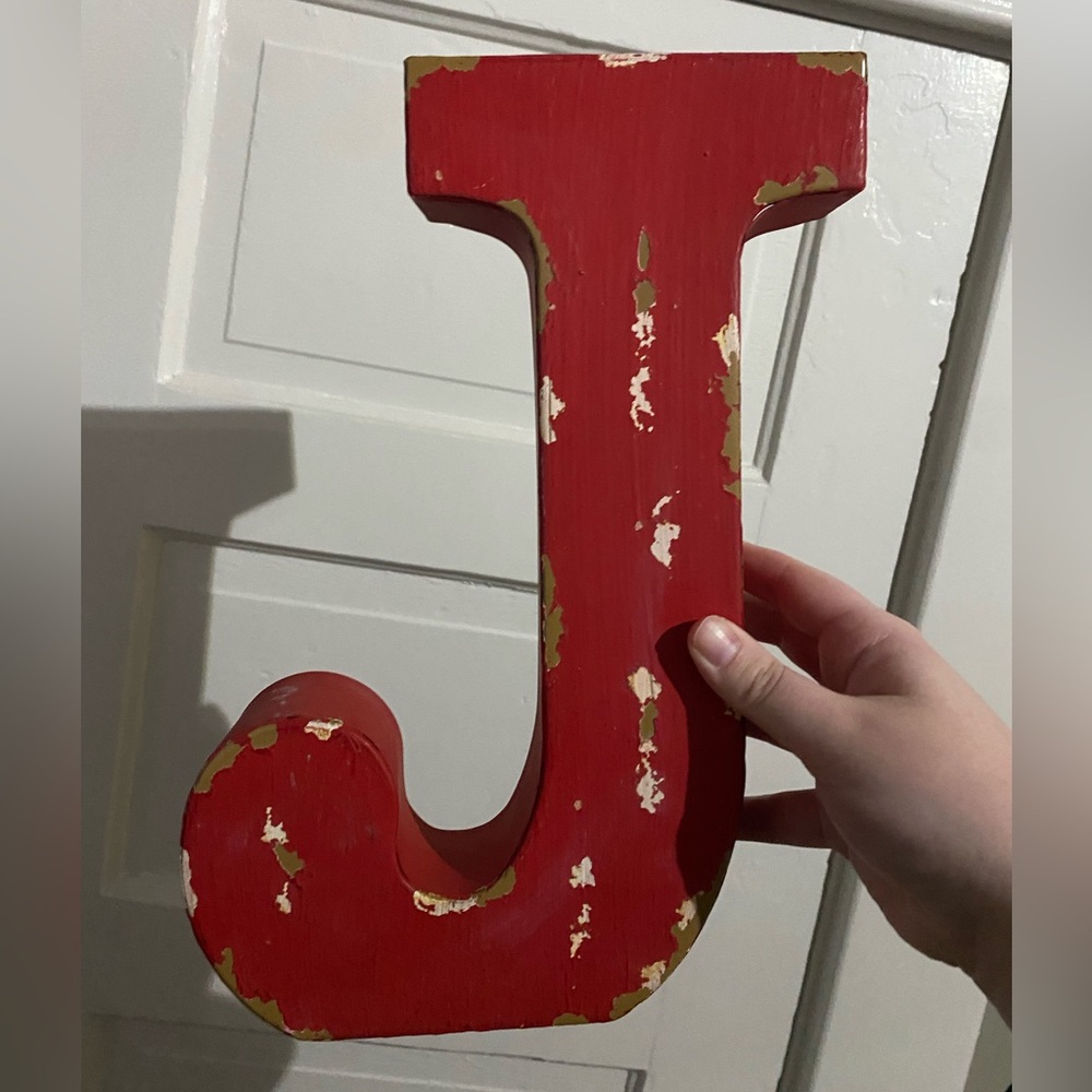 Red Decorative Letter J